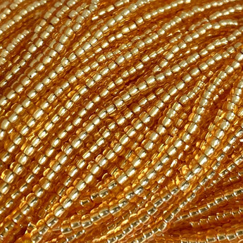 1 Hank Silver Lined Vivid Apricot Czech Glass Seed Beads