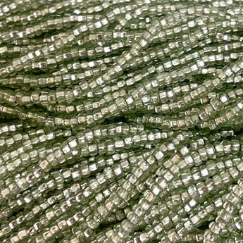 1 Hank Silver Lined Tourmaline Czech Glass Seed Beads