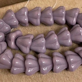 25 Lavender Czech Flower Glass Beads