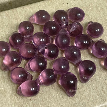 50 Vintage Amethyst Purple Czech Drop Briolette Glass Beads