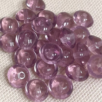 25 Vintage Light Amethyst Rondelle Glass Beads #9484