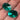 6 Vintage Emerald Faceted Oval Glass Stones #9630