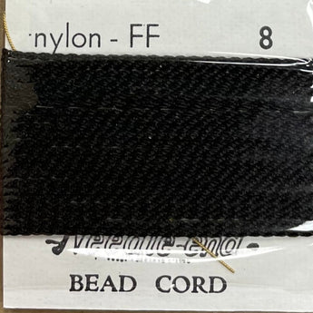 2 Packs #8 Black Nylon Bead Cord