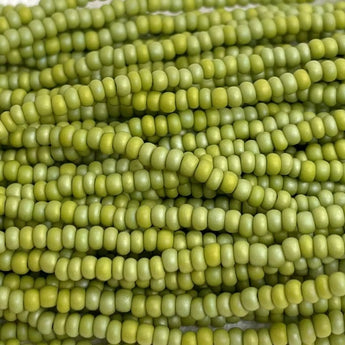 1 Hank AB Matte Olive Czech Glass Seed Beads