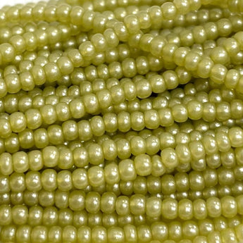 1 Hank Khaki Supra Pearl Czech Glass Seed Beads