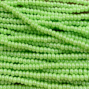 1 Hank Luster Opaque Light Lime Green Czech Glass Seed Beads