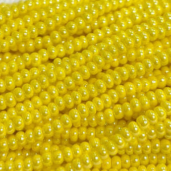 1 Hank Luster Lemon Yellow Czech Glass Seed Beads