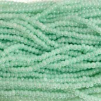 1 Hank Pastel Green Turquoise Pearl Czech Glass Seed Beads