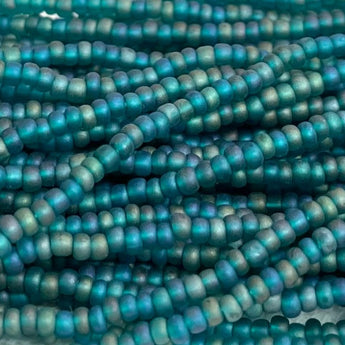 1 Hank AB Matte Emerald Czech Glass Seed Beads