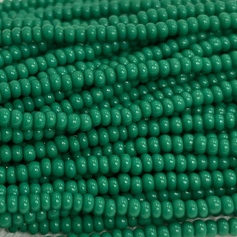 1 Hank Opaque Forest Green Czech Glass Seed Beads