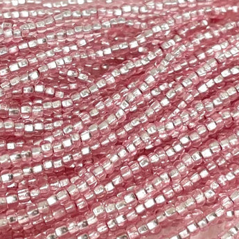 1 Hank Silver Lined Vivid Light Rose Czech Glass Seed Beads