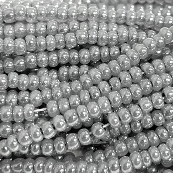 1 Hank Pearl Grey Czech Glass Seed Beads