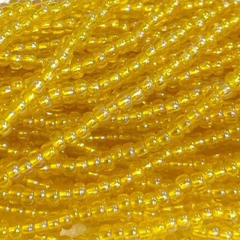 1 Hank Transparent AB Yellow Czech Glass Seed Beads