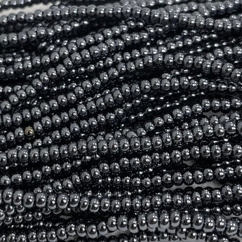 1 Hank Gunmetal Czech Glass Seed Beads