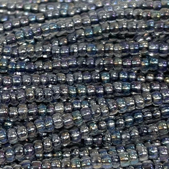 1 Hank Copper Lined Black Diamond Czech Glass Seed Beads