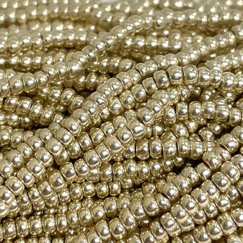 1 Hank Silver Metallic Czech Glass Seed Beads