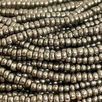 1 Hank Metallic Chrome Czech Glass Seed Beads