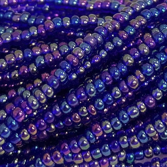 1 Hank AB Transparent Dark Sapphire Blue Czech Glass Seed Beads