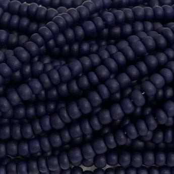 1 Hank Dark Navy Matte Czech Glass Seed Beads