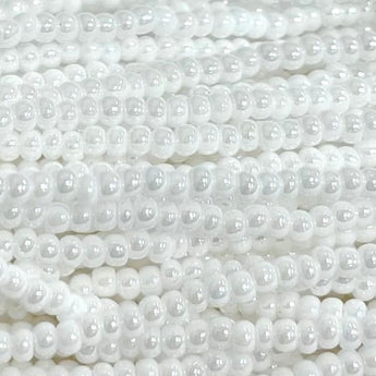 1 Hank White Luster Czech Glass Seed Beads