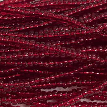 1 Hank Transparent Ruby Czech Glass Seed Beads