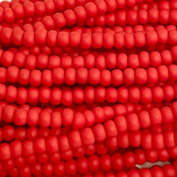 1 Hank Matte Red Czech Glass Seed Beads