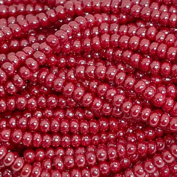 1 Hank Red Luster Czech Glass Seed Beads