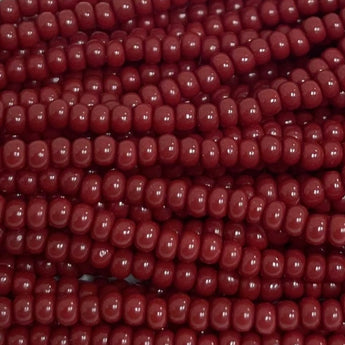 1 Hank Opaque Dark Red Czech Glass Seed Beads