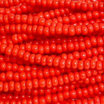 1 Hank Opaque Light Red Czech Glass Seed Beads