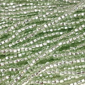 1 Hank Silver Lined Light Peridot Czech Glass Seed Beads