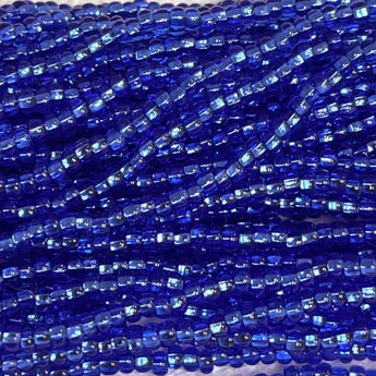 1 Hank Silver Lined Sapphire Blue Czech Glass Seed Beads