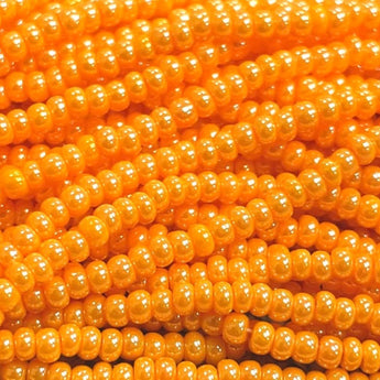 1 Hank Light Luster Orange Czech Glass Seed Beads