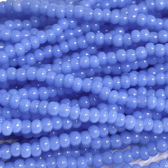 1 Hank Light Blue Opal Czech Glass Seed Beads