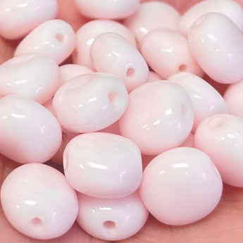 25 Vintage Light Pink German Coin Glass Beads