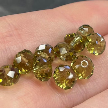 Khaki Rondelle Swarovski Crystal Beads