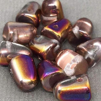 Metallic Peach Czech Gumdrop Glass Beads