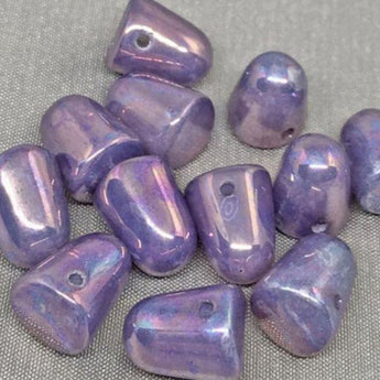 Opal Purple Berry Gumdrop Glass Beads