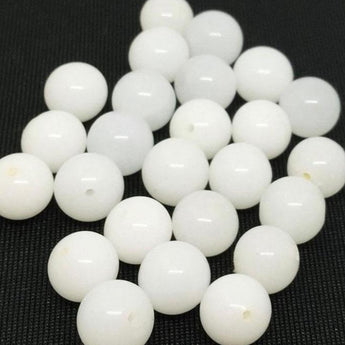 Opalescent White Japan Round Glass Beads