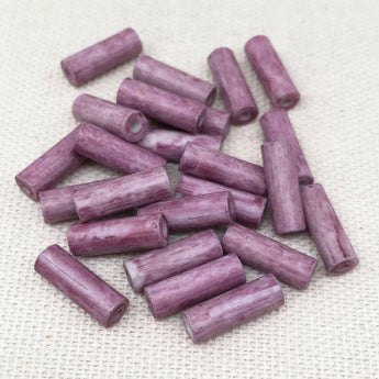 24 Vintage Purple Japan Cylinder Porcelain Beads 12mm