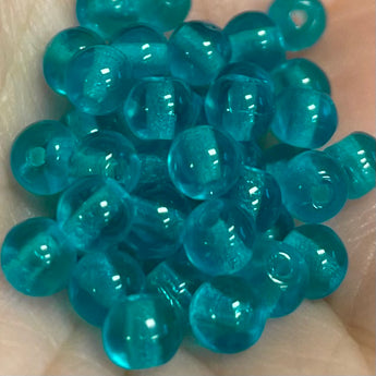 Teal Light Czech Round Glass Beads