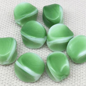 White Green German Givre Glass Beads