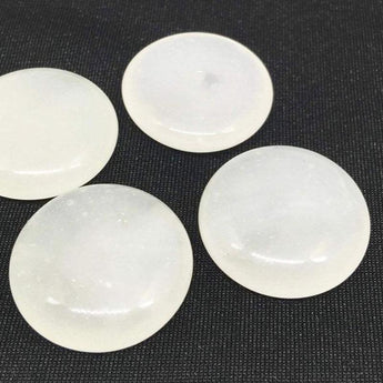 2 Vintage Opalescent White Japan Glass Cabochons