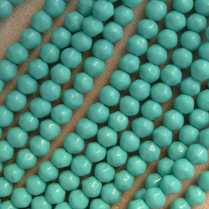 25 Vintage Green Turquoise Glass Beads #4827