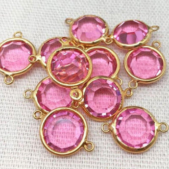 4 Vintage Rose Swarovski Two Loop Chanel Rhinestone Findings