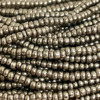 1 Hank Metallic Chrome Czech Glass Seed Beads