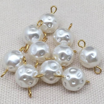 10 Vintage Ivory Haskell Lucite Japan Pearl Connector Beads