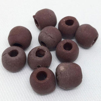 10 Vintage Handmade Brown Glass Beads