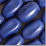 8 Vintage Navy German Oval Glass Beads #7026