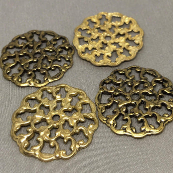 10 Vintage Mixed Plated Flower Filigree Metal Findings