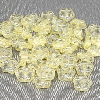 50 Dainty Jonquil Czech Flower Glass Beads